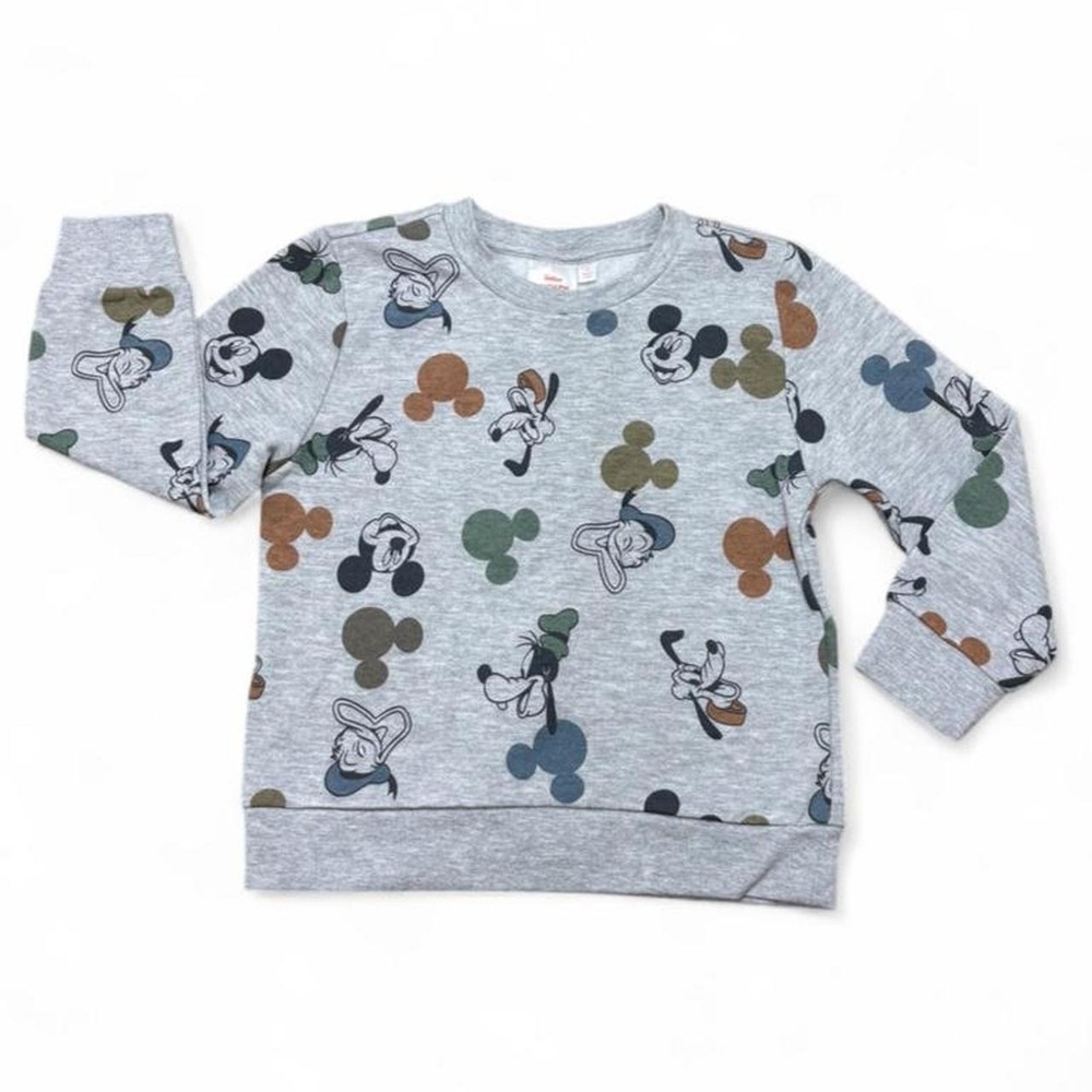 Crewneck Sweatshirt Disney Junior Mickey Mouse & Goofy Gray print graphic 5T